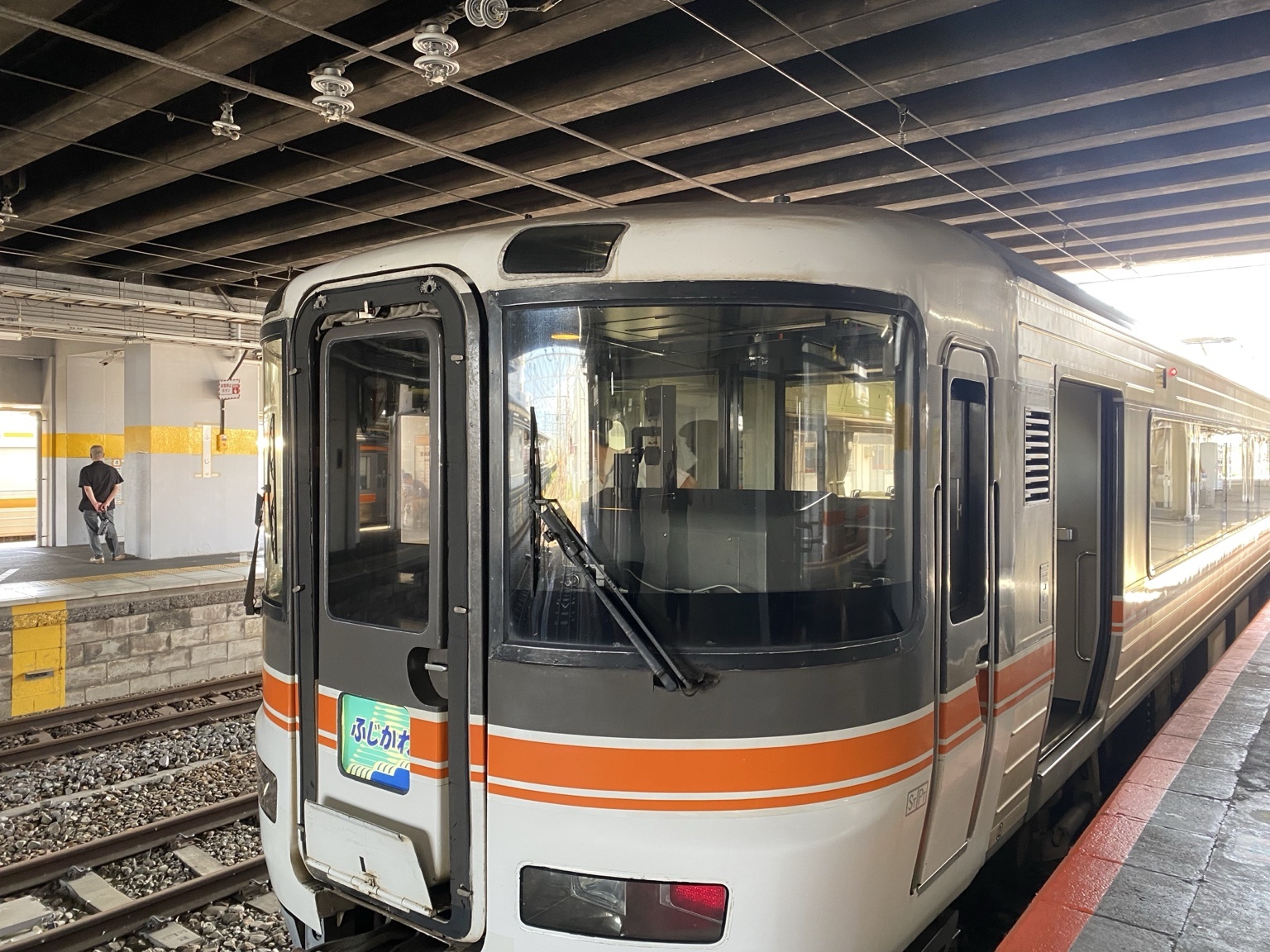 甲府駅に停車する特急ふじかわ