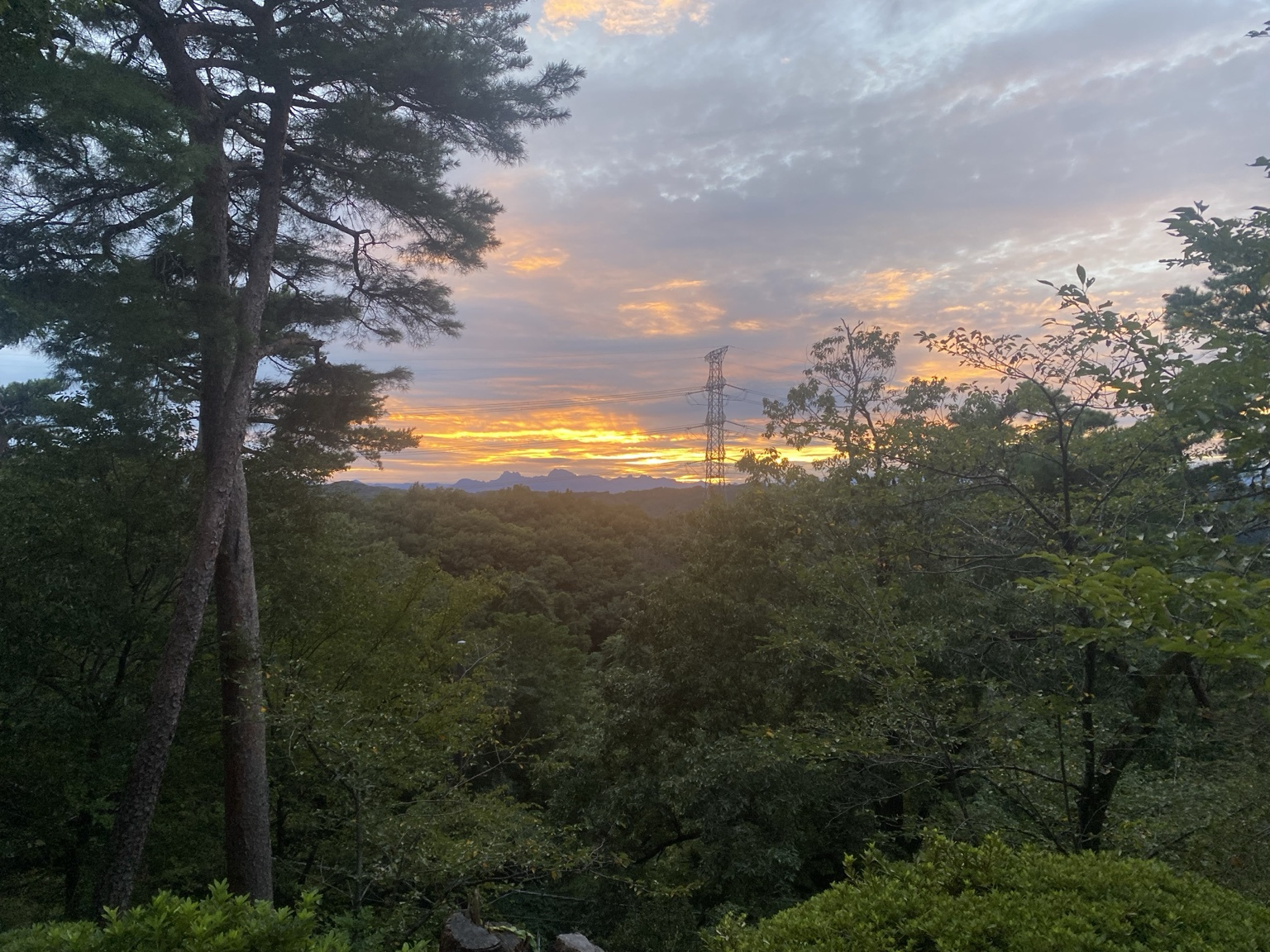 観音山から見た夕焼け空