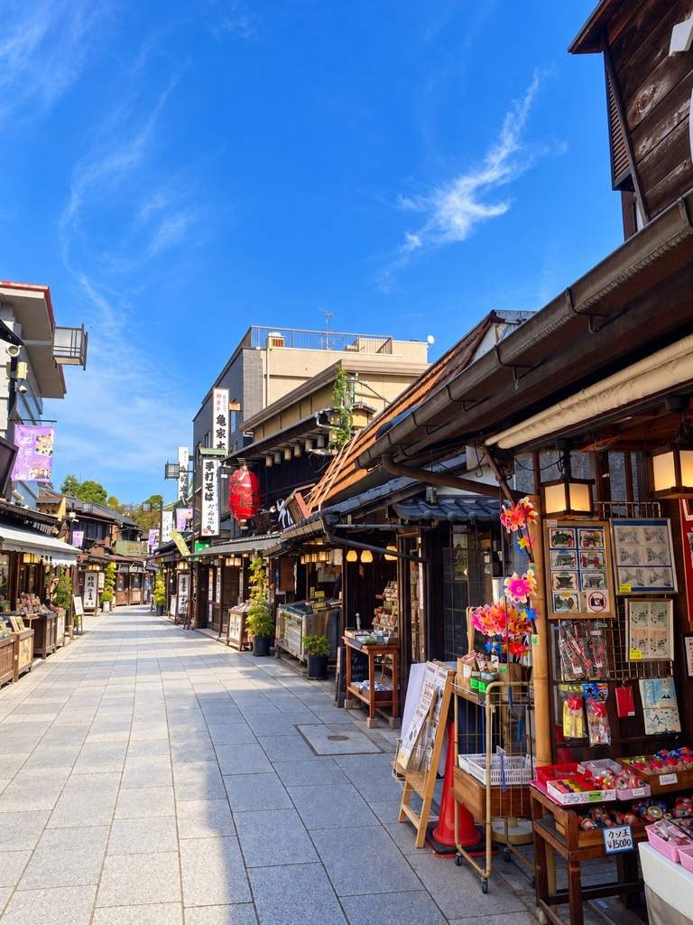 The approach to Shibamata Taishakuten lined with traditional wooden shops